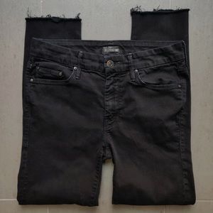 Mother Denim size 28, The Looker Ankle Fray in Black